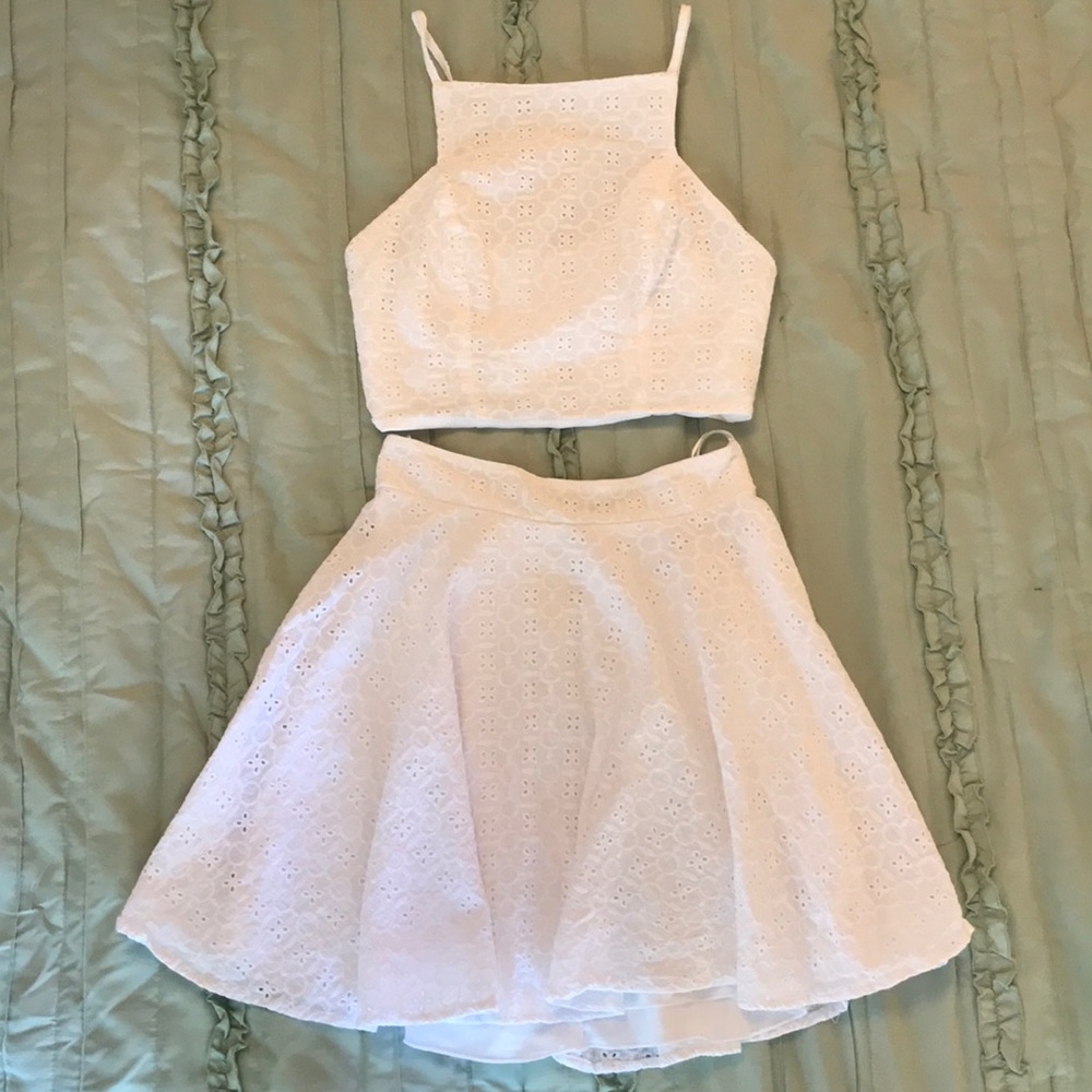 A white linen two piece set